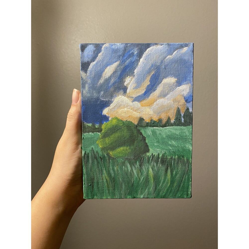 Acrylic Painting On Canvas Landscape Clouds 7 X 5 room home decor nature